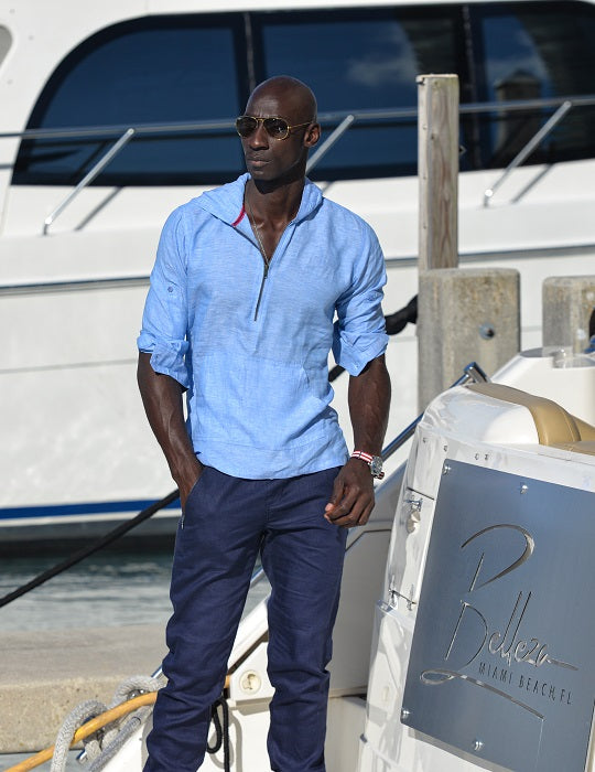 Long Beach Solid Linen Hoodies