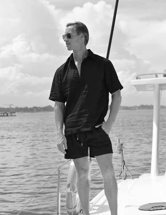 Men's Malta Short Sleeve Pull on Linen Shirts
