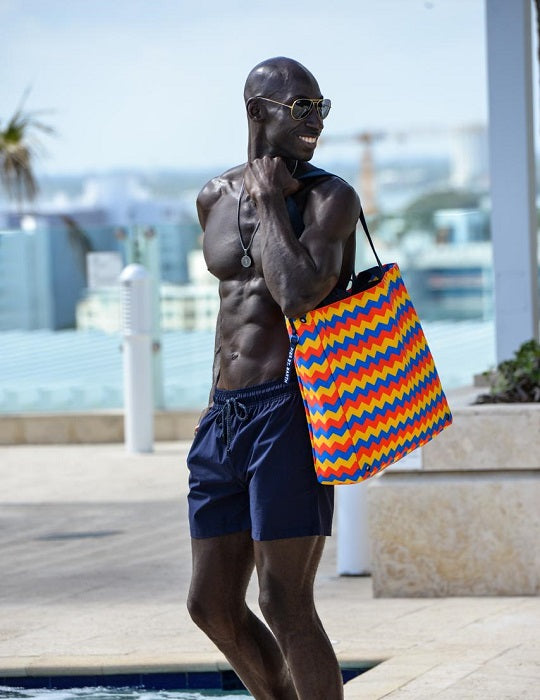 OUTRIGGER Water-Resistant Beach Bag - Multi Chevron