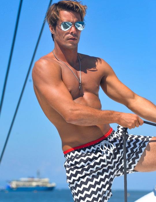 Men's Pier Sports Swim Shorts - Chevron