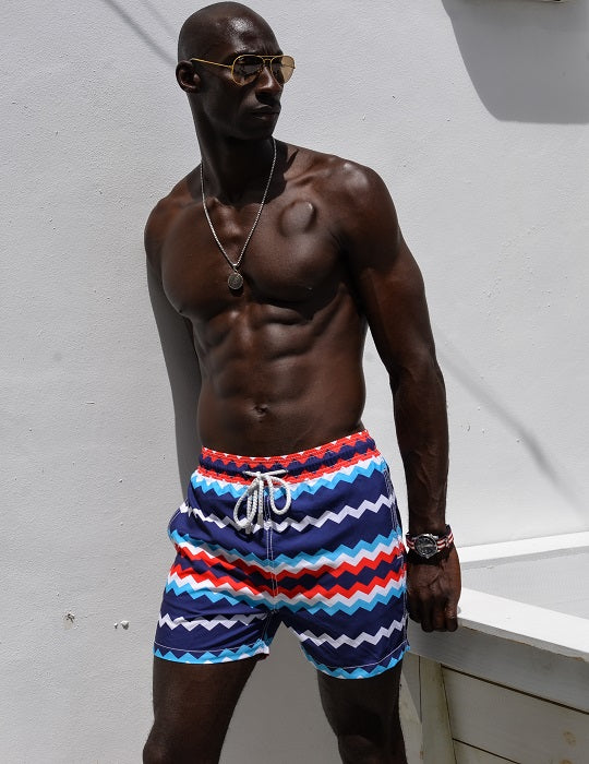 Men's Pier Sports Swim Shorts - Chevron Galaxy