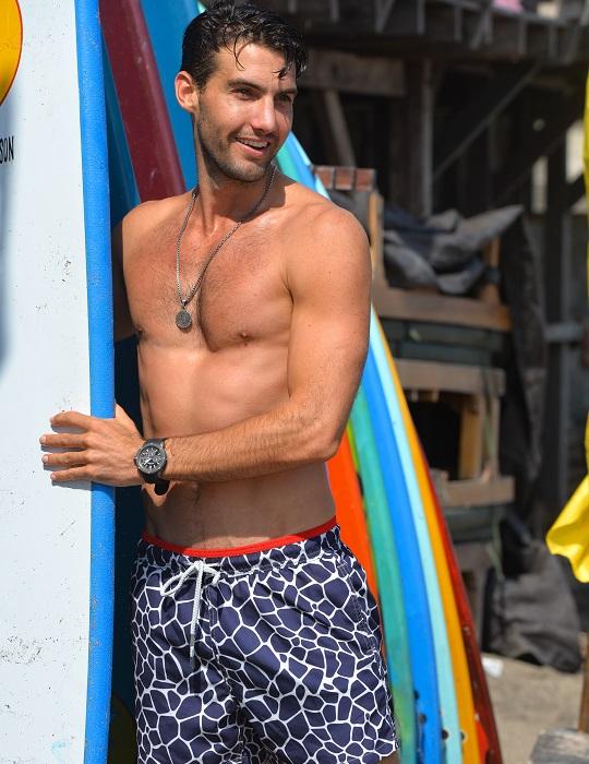 Men's Pier Sports Swim Shorts - Giraffe