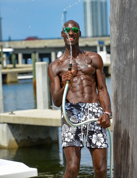 Men's Pier Sports Swim Shorts - Hibiscus