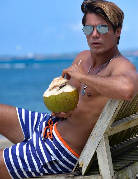 Men's Pier Sports Swim Shorts - Horizontal Stripes