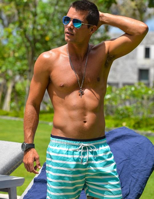 Men's Pier Sports Swim Shorts - Horizontal Stripes