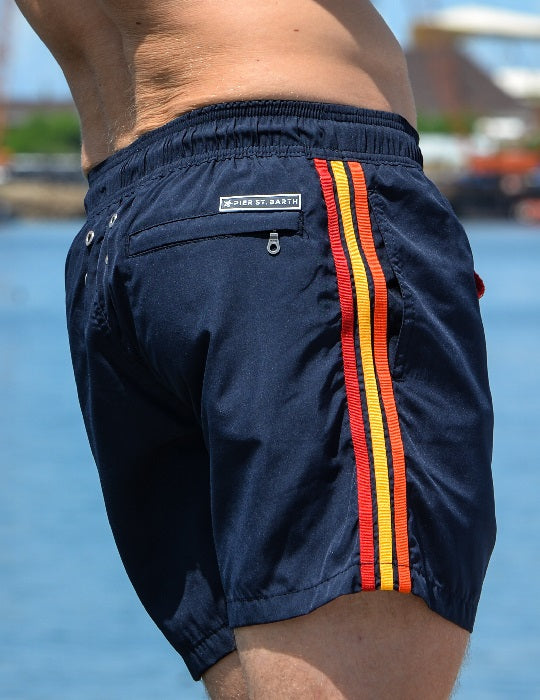 Men's Pier Sports Swim Shorts - Solid Racer Stripes