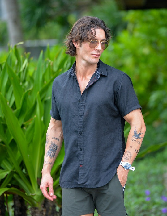 Men's Positano Solid Short Sleeve Linen Shirts