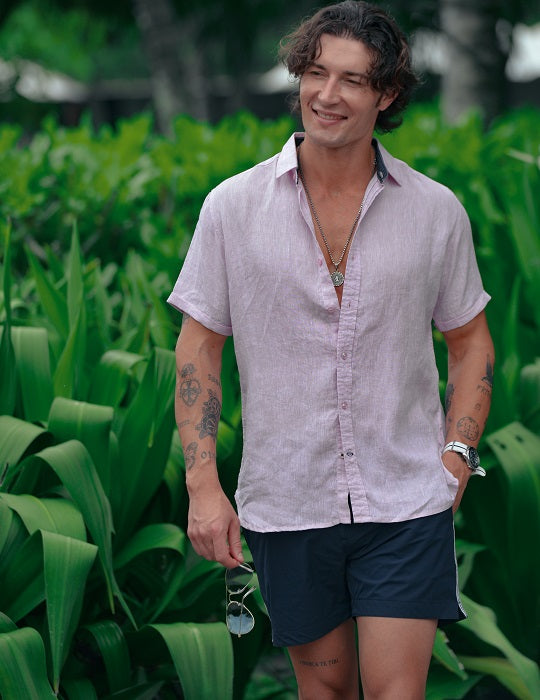 Men's Positano Solid Short Sleeve Linen Shirts