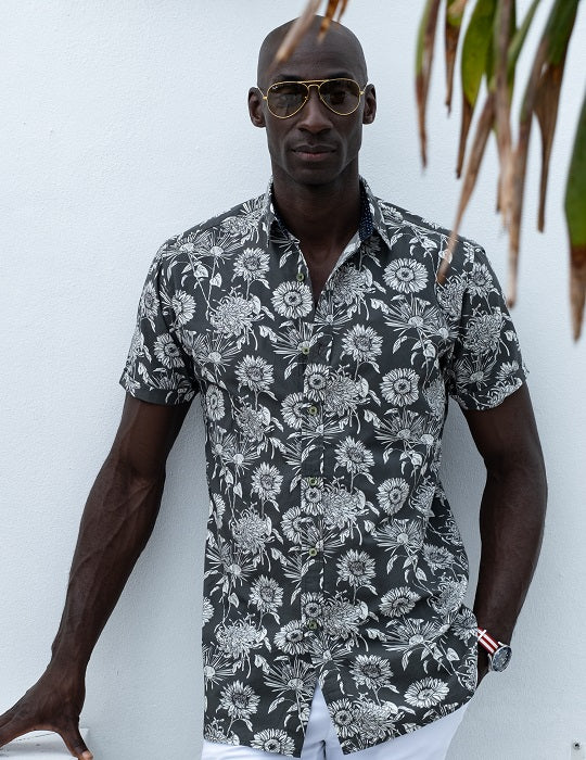 Men's Positano Poplin Short Sleeve Shirt - Forest