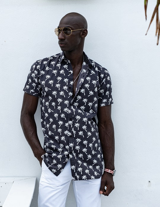 Men's Positano Poplin Short Sleeve Shirt - Plam