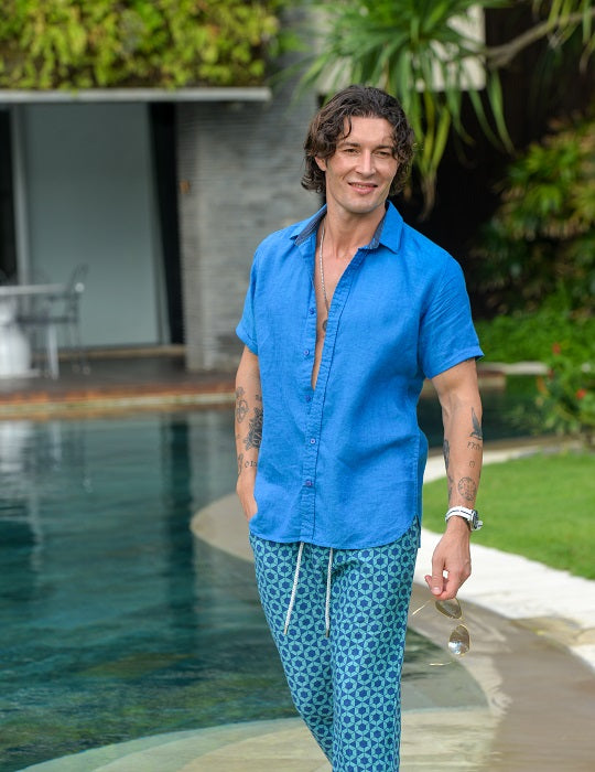 Men's Positano Solid Short Sleeve Linen Shirts