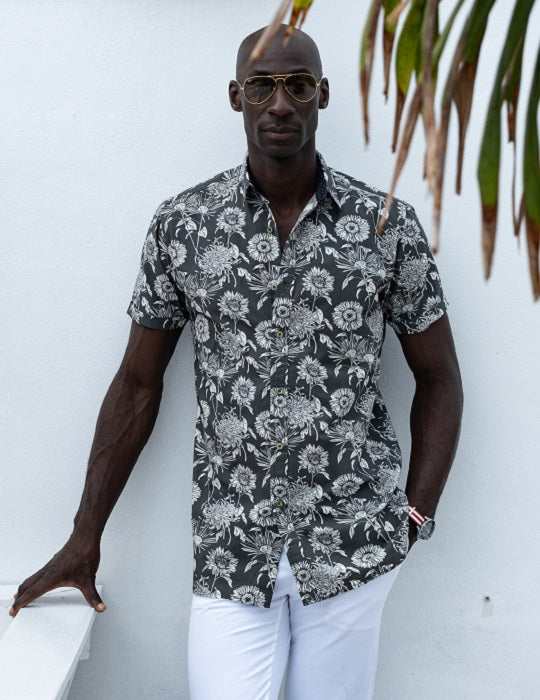 Positano Patterned Short Sleeve Linen Shirts
