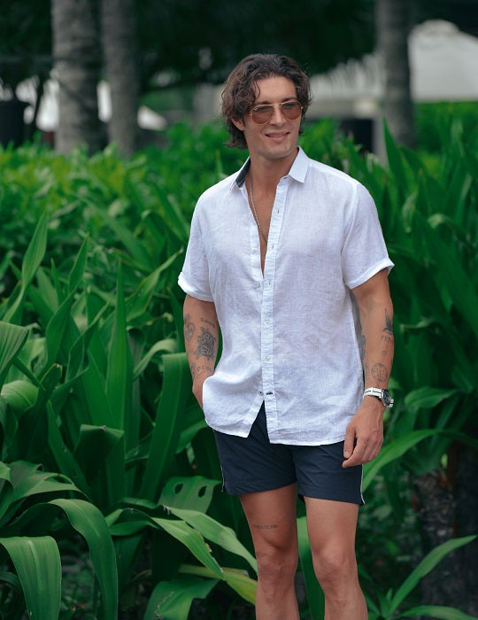 Men's Positano Solid Short Sleeve Linen Shirts