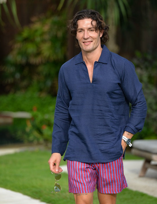 Men's Ravello Long Sleeve Resort Style Pull on Linen Shirts