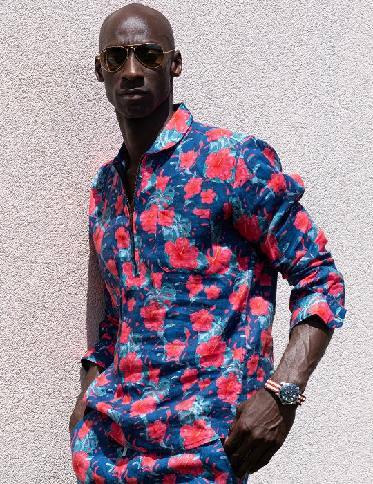 Men's Sorrento Patterned Linen Shirts