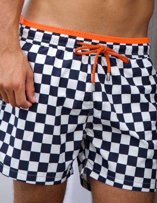 Men's South Beach Sports Swim Shorts - Checkerboard