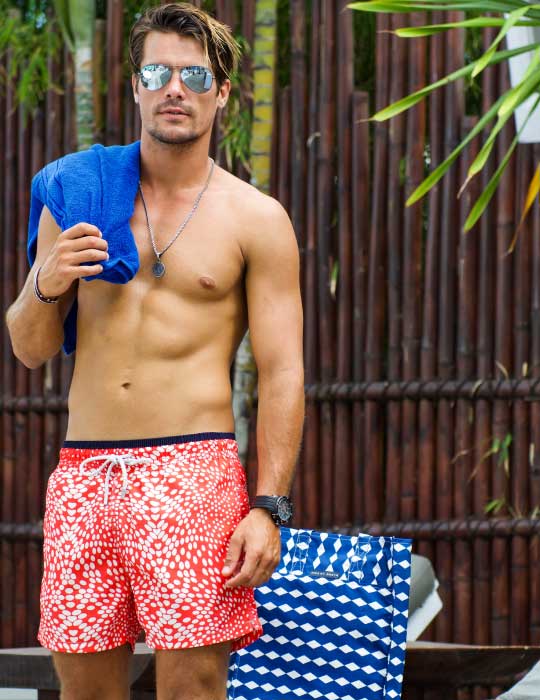 Men's South Beach Sports Swim Shorts - Milky Way