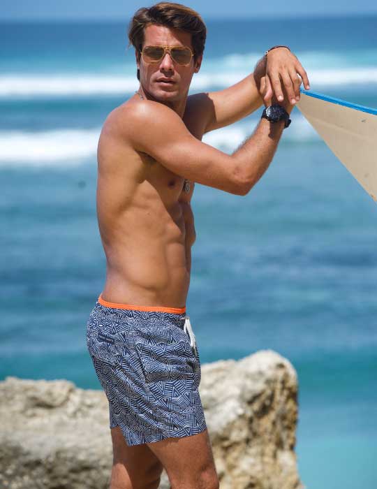Men's South Beach Sports Swim Shorts - Small Tattoo