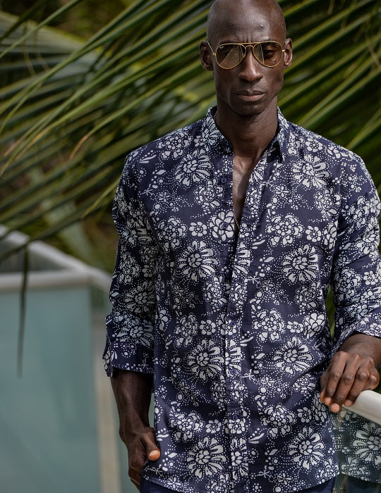 Men's St-Jean Lightweight Cotton Voile Shirt – Floral