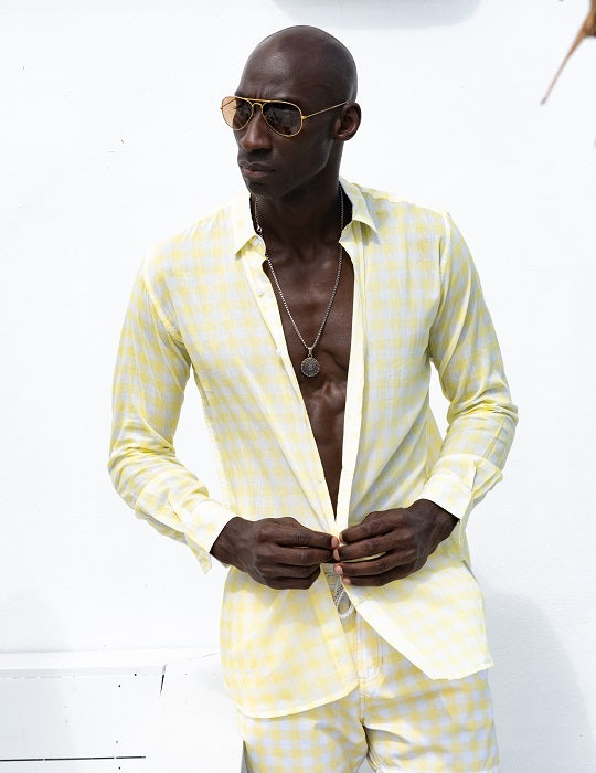 Men's St-Jean Lightweight Cotton Voile Shirt – Gingham