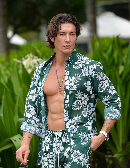 Men's St-Jean Lightweight Cotton Voile Shirt – Hibiscus