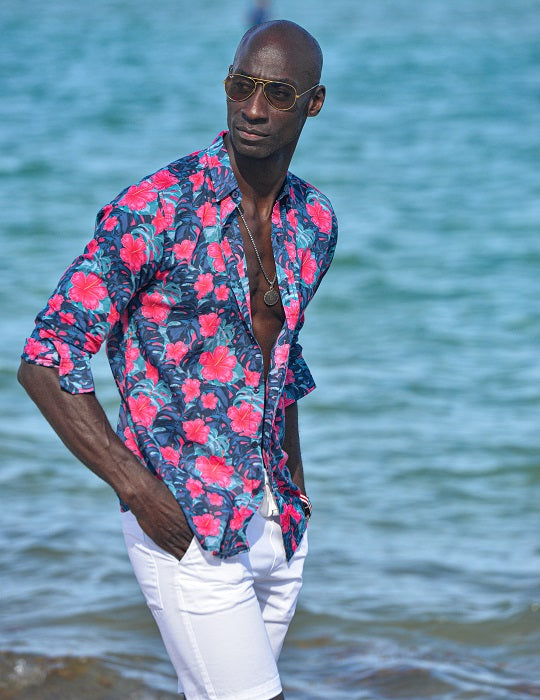 Men's St-Jean Lightweight Cotton Voile Shirt – New Hibiscus