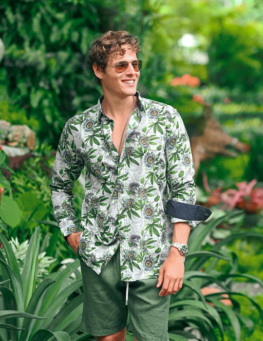 Men's St-Jean Lightweight Cotton Voile Shirt – Passion Floral