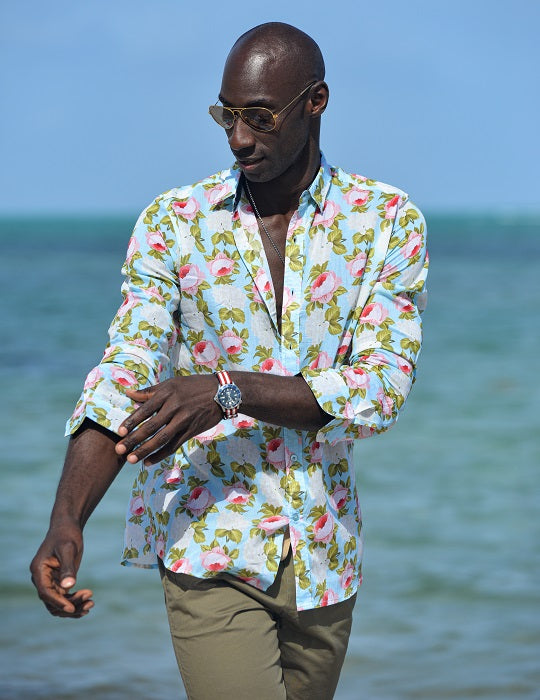 Men's St-Jean Lightweight Cotton Voile Shirt – Peony