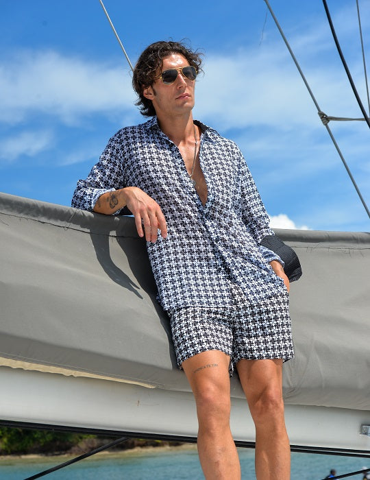 Men's St-Jean Lightweight Cotton Voile Shirt – Pinwheel