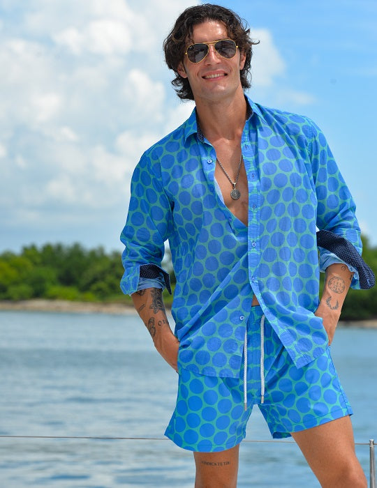 Men's St-Jean Lightweight Cotton Voile Shirt – Polka Dots
