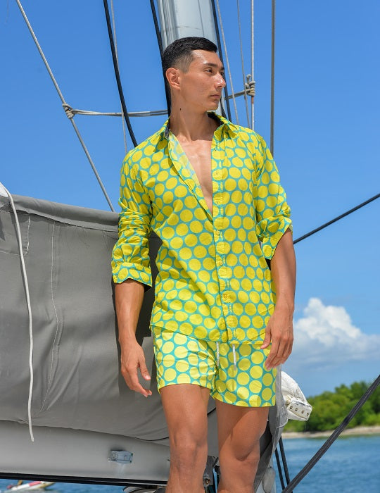 Men's St-Jean Lightweight Cotton Voile Shirt – Polka Dots