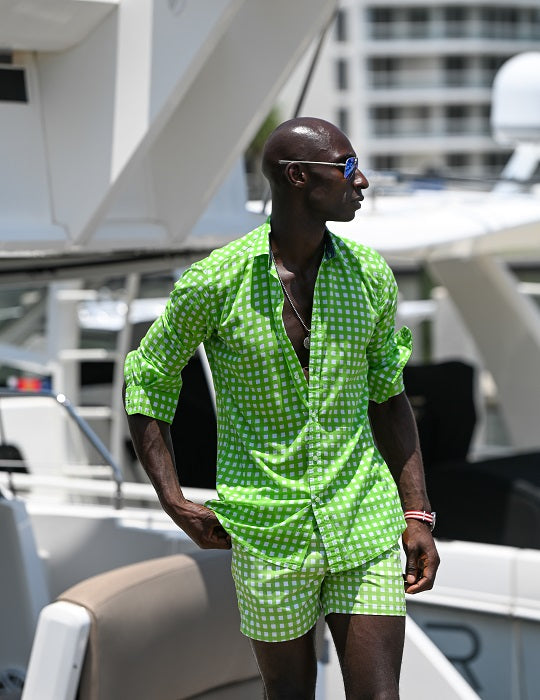Men's St-Jean Lightweight Cotton Voile Shirt – Small Gingham