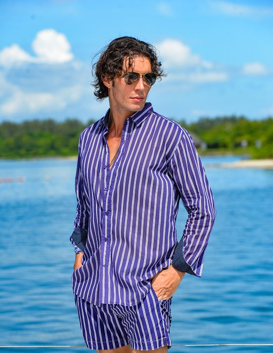 Men's St-Jean Lightweight Cotton Voile Shirt – Stripes