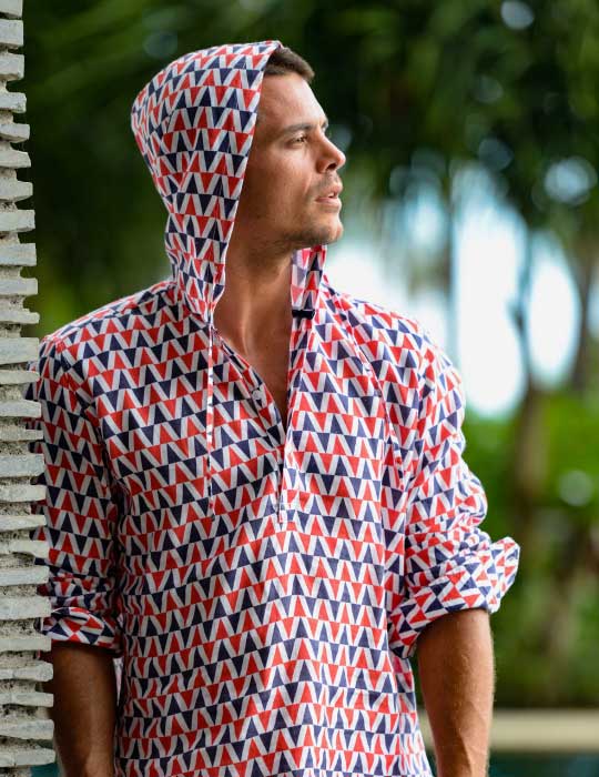 Men's Venice Beach Patterned Linen Hoodies