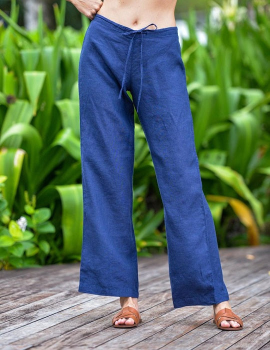 Women's Isola Linen Pants - Navy