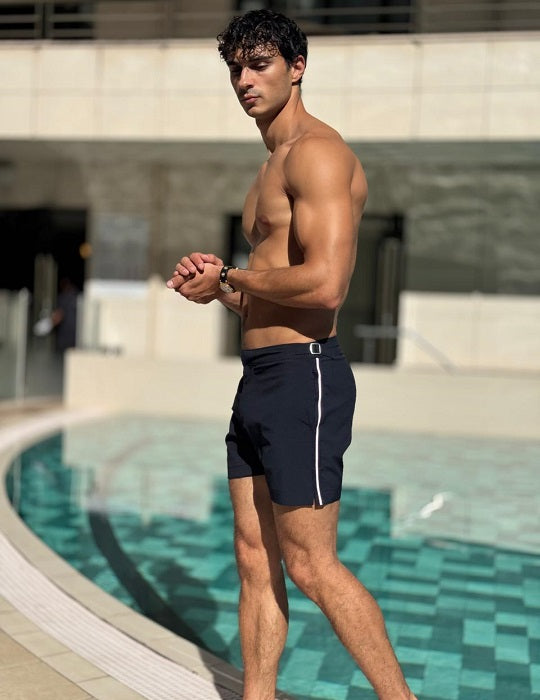Hamptons Tailored Swim Shorts - Racing Stripes