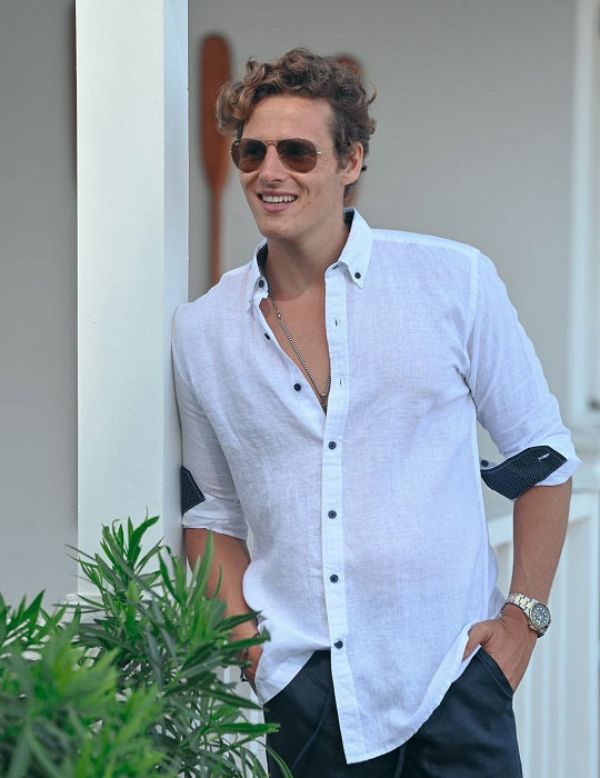 Banks Long Sleeve Linen Button Down Shirts