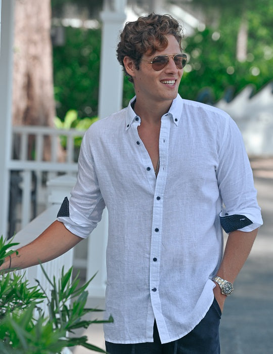 Banks Long Sleeve Linen Button Down Shirts