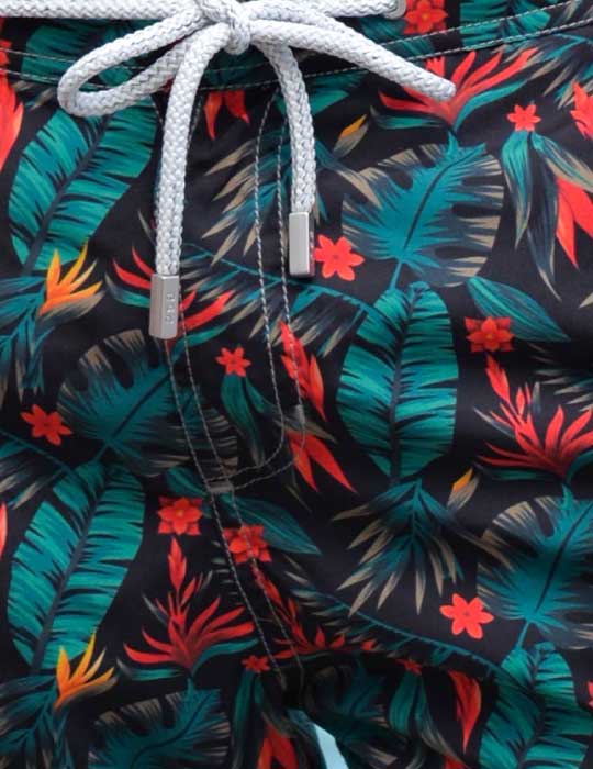 Bora Bora Tailored Swim Shorts - Tropical Foliage