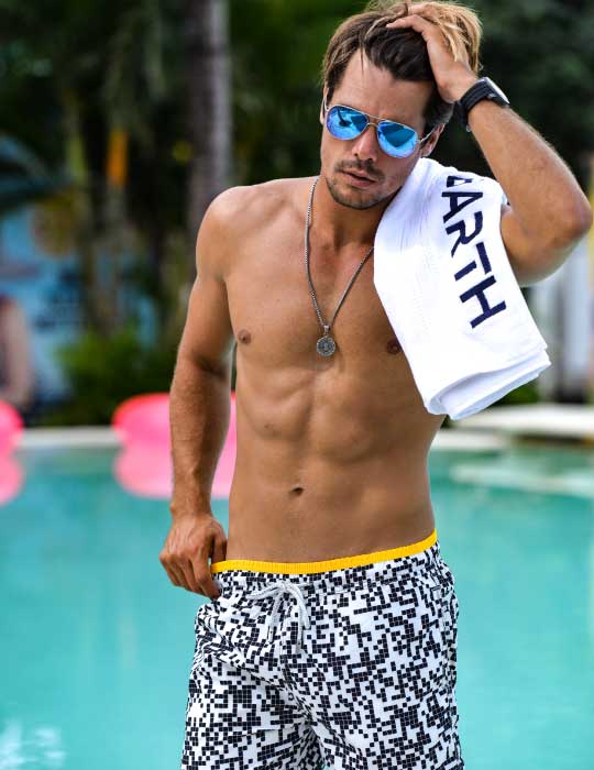 Men's Cannes Sports Swim Shorts - Morse Code
