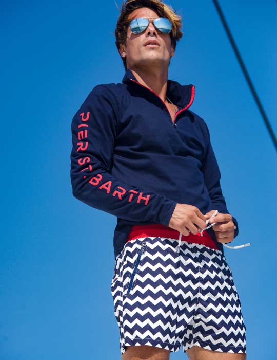 Men's Cannes Sports Swim Shorts - Nautical Wave