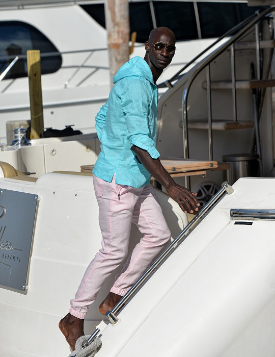 Long Beach Solid Linen Hoodies