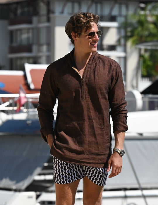 Long Beach Solid Linen Hoodies