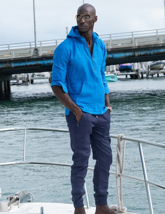 Long Beach Solid Linen Hoodies