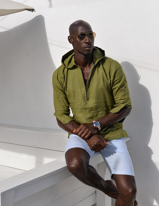 Long Beach Solid Linen Hoodies