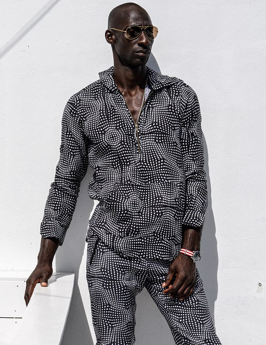Men's Long Beach Patterned Linen Hoodies