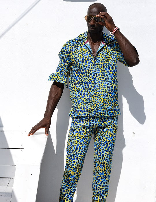 Men's Long Beach Patterned Linen Hoodies