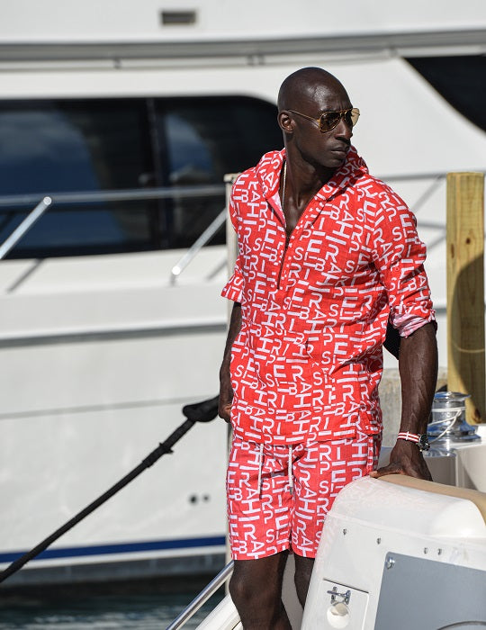 Men's Long Beach Patterned Linen Hoodies