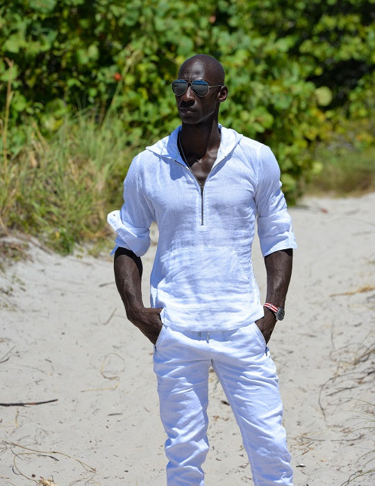 Long Beach Solid Linen Hoodies