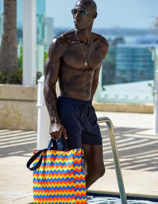 OUTRIGGER Water-Resistant Beach Bag - Multi Chevron